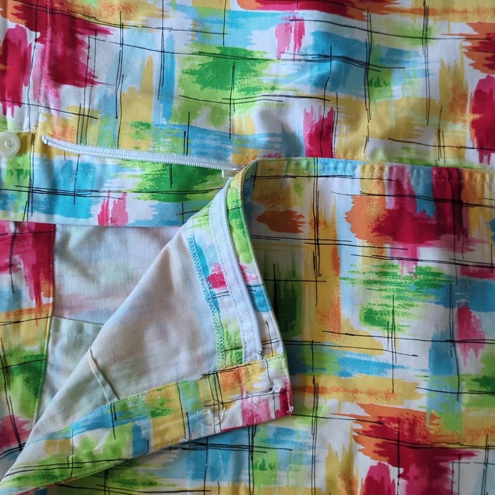 Talbots Stretch Size 12 Multi Colored Cotton Span… - image 3